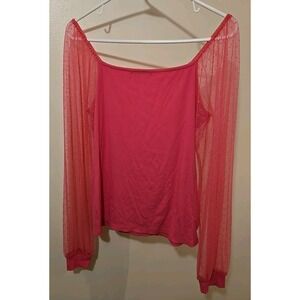 DOROSE‎ Womens Mesh Long Sleeve Shirt Casual Blouse Top-Small